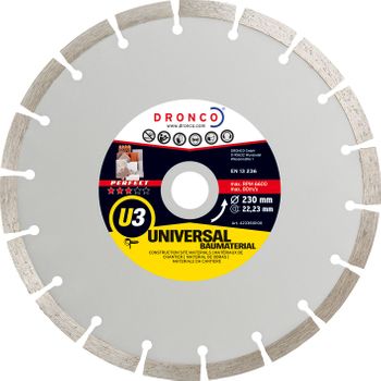 Dronco U3-230 - Disco De Diamante Perfect U3 - Universal Obra (antes St) Ø 230 Mm