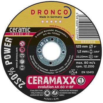 Dronco Ak60v-115x1,2 - Disco De Corte Ultra Rápido Ceramaxx De 115 X 1,2 Mm