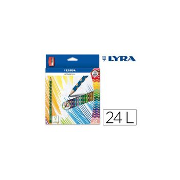 Lapices De Colores Lyra Groove Slim Triangular Minas De 3,3 Mm Caja De 24 Colores + Sacapuntas 6 Unidades