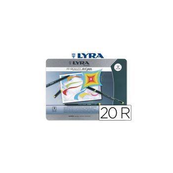 Rotulador Lyra Hi-quality Art Pen De 20 Colores -caja Metal