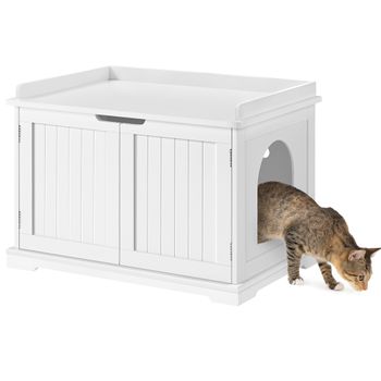 Mueble Arenero Gato De Melamina De Madera 48,5x53x67cm- Pawhut.blanco con  Ofertas en Carrefour