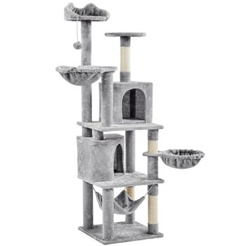 Arbol Rascador Para Gatos De Terciopelo Y Cuerda Cubo 30,5x30,5x48