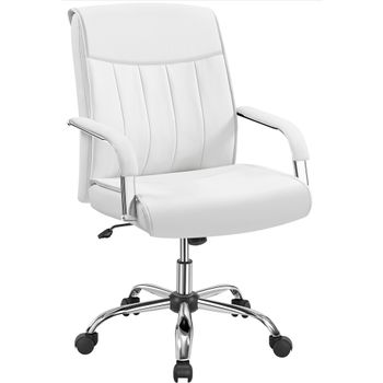 Silla De Oficina Ergonomica Silla De Trabajo Con Ruedas Blanca