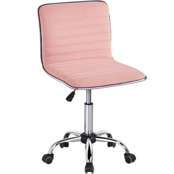 Silla Oficina De Cuero Pu Espuma Acero Vinsetto 50x54x96,5 Cm- Rosa con  Ofertas en Carrefour