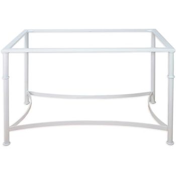 Mesa De Forja Clásica Santaella, Ideal Mesa Camilla . Color Blanca Regulable En Dos Alturas,  Sin Aro. (120 X 70 X 72  Alta-52 Baja)