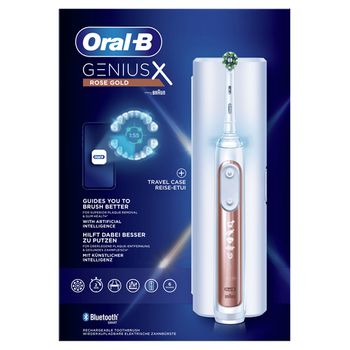 Oral-b Genius X 80354129 Cepillo Eléctrico Para Dientes Adulto Cepillo De Dientes Oscilante Oro Rosado, Blanco