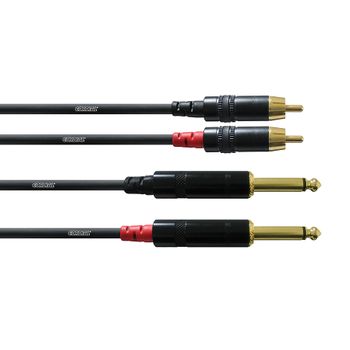 Cordial Cfu 0.9 Pc Cable 2rca- 2jack 0,9 Metros