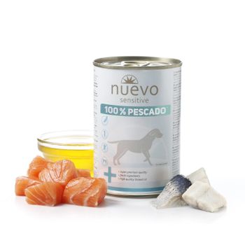 Nuevo Lata Perro Sensitive: 100% Pescado, 400 G