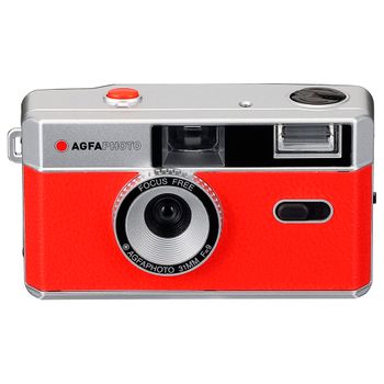 Cámara Agfa Analógica Vintage. Reutilizable, Flash Incorporado, Para Películas De 35mm. Color Rojo
