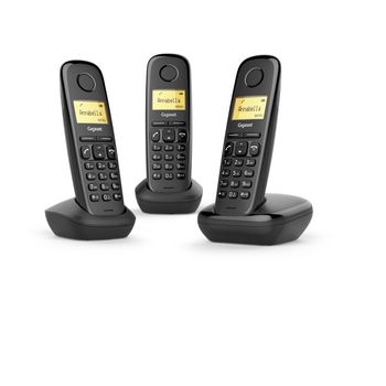 Gigaset A170 Trio Analog/dect Telephone Negro Identificador De Llamadas