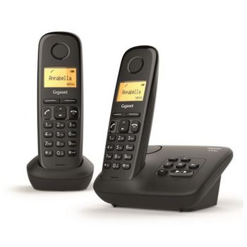 Gigaset Teléfono Inalámbrico Duo Dect Negro Con Contestador Automático - Al170a Duo Noir