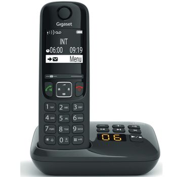 Gigaset Teléfono Inalámbrico Dect Negro Con Contestador Automático - As690anoir