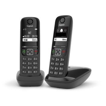 Gigaset As690 Duo Teléfono Dect/analógico Negro Identificador De Llamadas