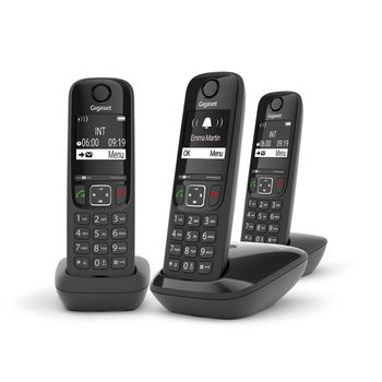 Gigaset As690 Trio Teléfono Dect Negro Identificador De Llamadas