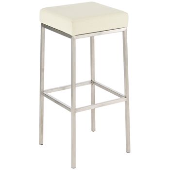 Clp Taburete De Bar Montreal  80 Simil Cuero Crema 37x37x80 Cm