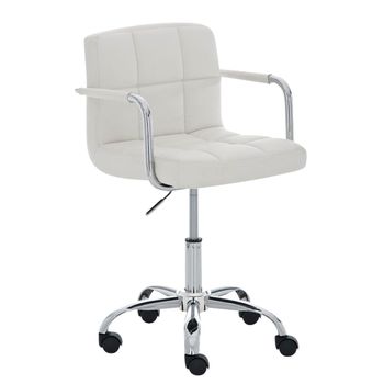 Clp Silla De Oficina Lucy Simil Cuero Blanco 46x54x Cm