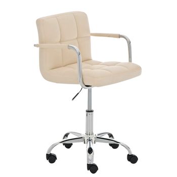 Clp Silla De Oficina Lucy Simil Cuero Crema 46x54x Cm