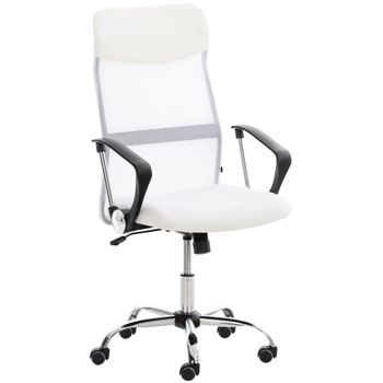 Clp Silla De Oficina Washington Simil Cuero Blanco 53x60x Cm