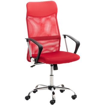 Clp Silla De Oficina Washington Simil Cuero Rojo 53x60x Cm