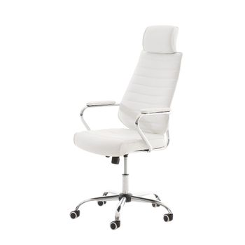 Clp Silla De Oficina Rako Simil Cuero Blanco 67x60x Cm