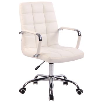 Clp Silla De Escritorio Deli Simil Cuero Blanco 62x56x Cm