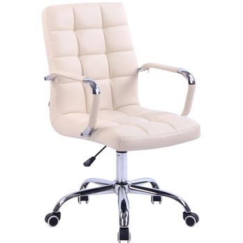 Clp Silla De Escritorio Deli Simil Cuero Crema 62x56x Cm