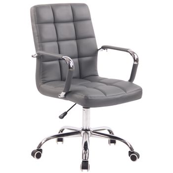 Clp Silla De Escritorio Deli Simil Cuero Gris 62x56x Cm