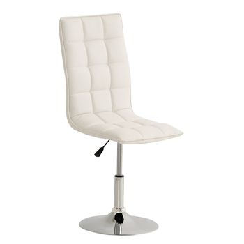 Clp Silla De Comedor Peking Simil Cuero Blanco 56x43x90 Cm