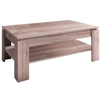 Mesa De Centro Koryne De Roble Oscuro San Remo De 2 Niveles A 110 X A 47 X P 65 Cm