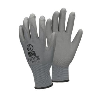 4x Guantes Trabajo Revestimiento Pu Talla 10-xl Gris Ideal Constructores Mecánicos Jardinería Antideslizantes