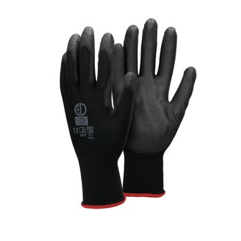 4 Pares Guantes Trabajo Pu Talla 7-s Negro Ideal Constructores Mecánicos Construcción Jardinería