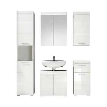 Conjunto De Muebles De Baño Kelia De 5 Piezas Lacado En Blanco