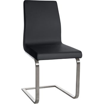 Clp Silla De Comedor Belfort Simil Cuero Negro 50x40x90 Cm