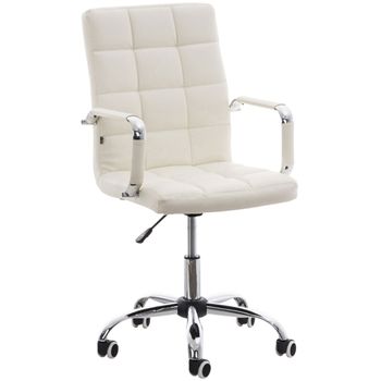 Clp Silla De Oficina Deli V2 Simil Cuero Blanco 59x54x92 Cm