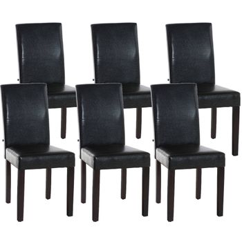 Clp Set De 6 Sillas De Comedor Ina En Polipiel Simil Cuero Marrón 47x41x91 Cm