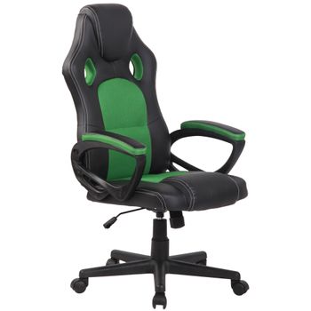 Clp Silla Racing De Oficina Fire Simil Cuero Verde 66x62x Cm