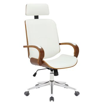 Clp Silla De Oficina Dayton Simil Cuero Nogal/blanco 70x70x Cm