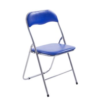 Clp Silla Plegable Felix Simil Cuero Azul/plateado 45x45x78 Cm