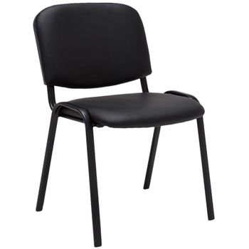 Clp Silla De Conferencia Ken Simil Cuero Negro 53x53x83 Cm