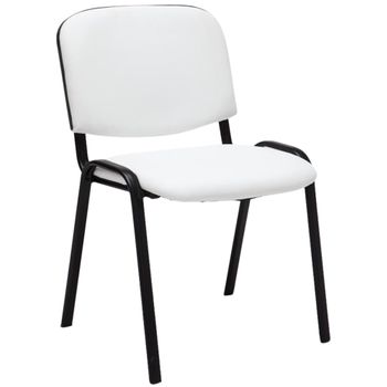 Clp Silla De Conferencia Ken Simil Cuero Blanco 53x53x83 Cm