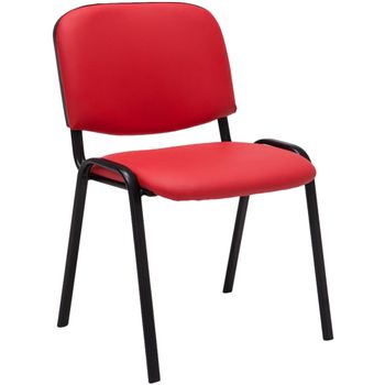 Clp Silla De Conferencia Ken Simil Cuero Rojo 53x53x83 Cm