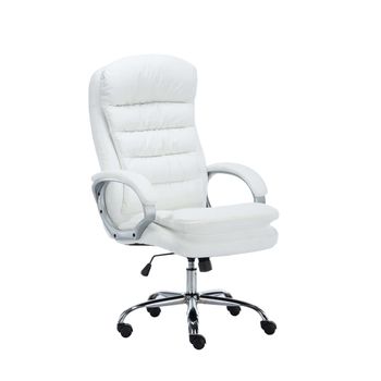 Vinsetto Silla de Oficina Ergonómica y Reclinable con Reposapiés Retráctil  para Oficina Estudio 60,5x67x111-121cm Blanco