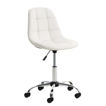 Clp Silla De Escritorio Emil Simil Cuero Blanco 55x55x Cm