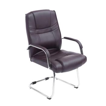 Clp Silla Cantiléver Xxl Attila Simil Cuero Marrón 67x60x104 Cm