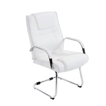 Clp Silla Cantiléver Xxl Attila Simil Cuero Blanco 67x60x104 Cm