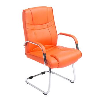 Clp Silla Cantiléver Xxl Attila Simil Cuero Naranja 67x60x104 Cm