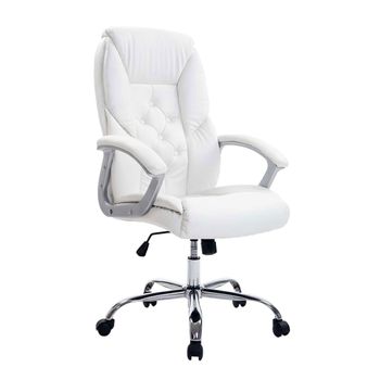 Clp Silla De Oficina Xxl Rodeo Simil Cuero Blanco 68x66x112 Cm