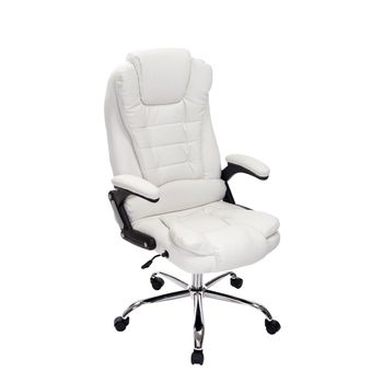 Vinsetto Silla de Oficina Ergonómica y Reclinable con Reposapiés Retráctil  para Oficina Estudio 60,5x67x111-121cm Blanco