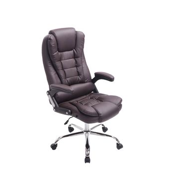 Clp Silla De Oficina Thor Simil Cuero Marrón 78x69.5x Cm