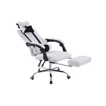 Clp Silla Racing Fellow Simil Cuero Blanco 63x60x120 Cm